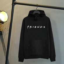 Load image into Gallery viewer, Women Friends Hoodies Harajuku Letters Print Pocket Warm Thicken Pullovers Hip Hop Loose Solid Female Sweatshirts