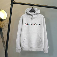 Load image into Gallery viewer, Women Friends Hoodies Harajuku Letters Print Pocket Warm Thicken Pullovers Hip Hop Loose Solid Female Sweatshirts